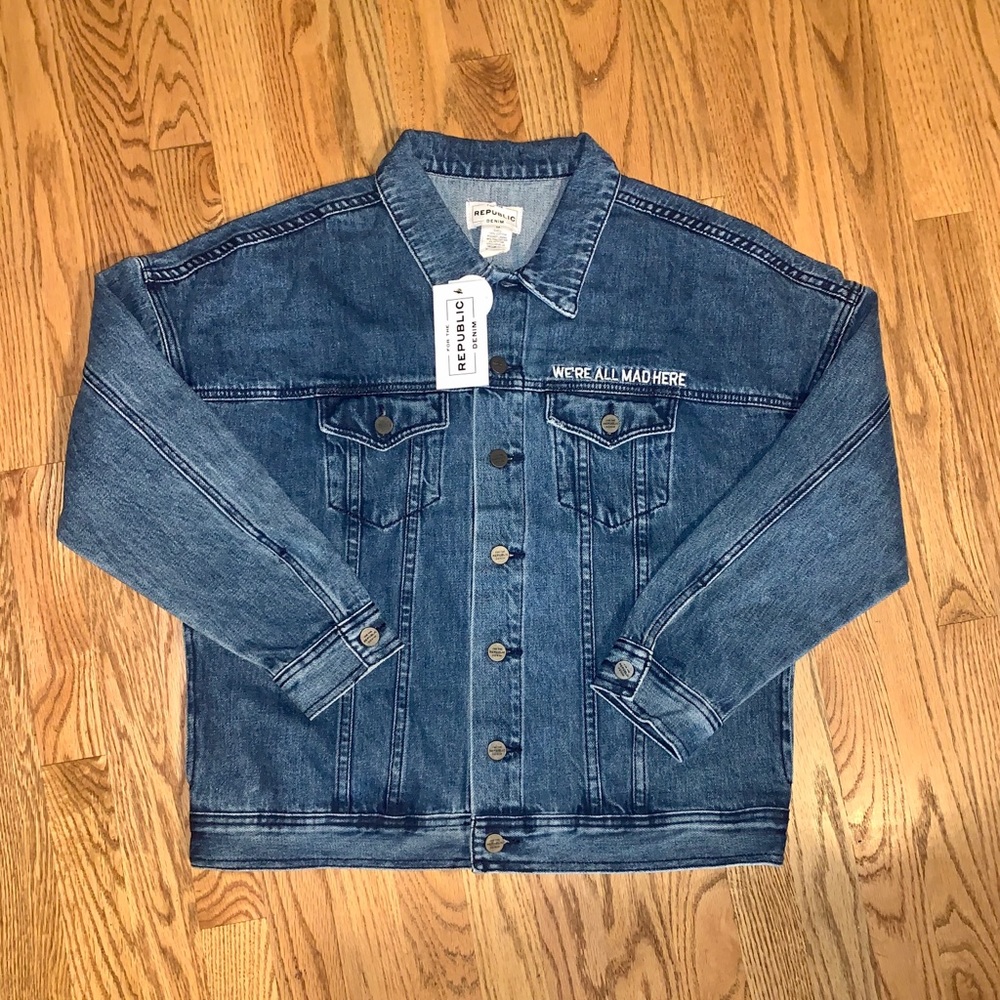 For The Republic We’re All Mad Here Jean Jacket - Picture 2 of 6
